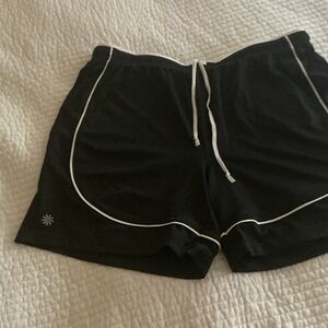 Athleta Black Women's Athletic Shorts with White Trim